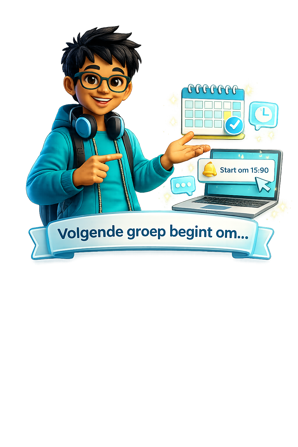 Ravi toont de volgende groepsstart